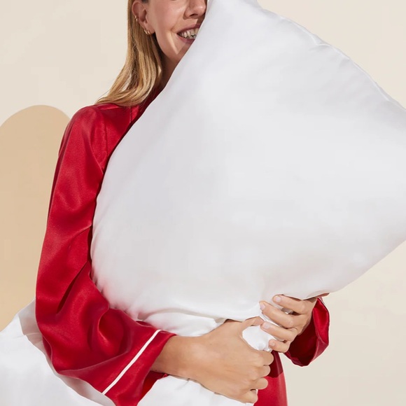 NWT eberjey Inez Washable Silk Pillow Case in Ivory Queen Size (20” x 30”)